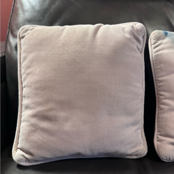 Pair of little vintage pillows cross stitch and velvet - Picture 4 of 5